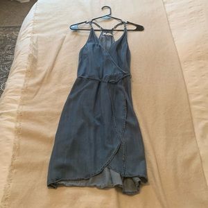 Denim wrap dress